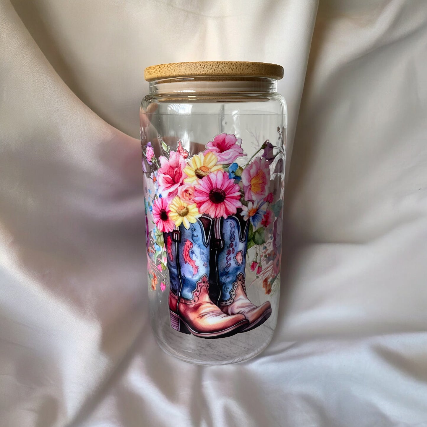 Flowerboots glass tumbler